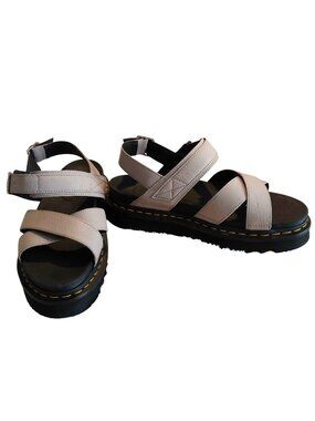Dr Martens Voss II Sandals Black Taupe Chunky Platform Minimalist Neutral Preppy